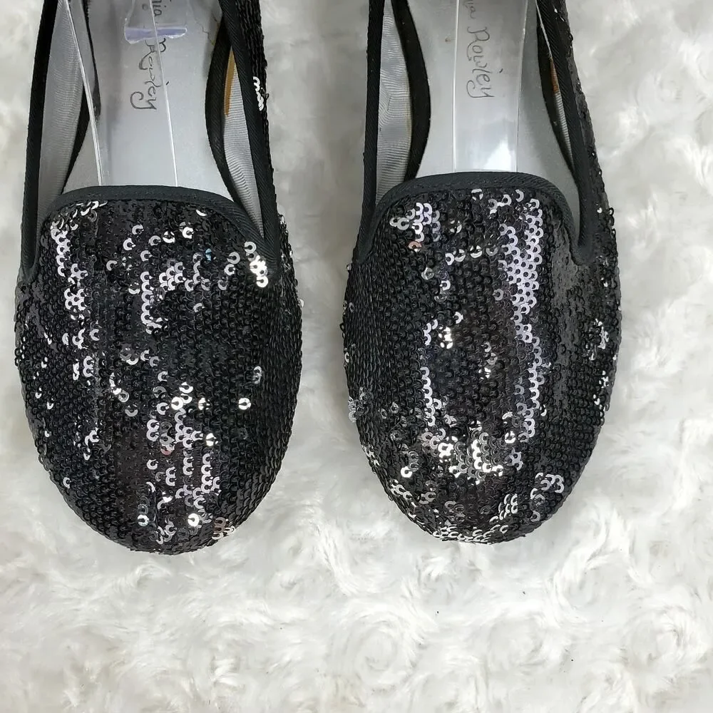 Cynthia Rowley Sequin Embellished Flats Black Size 3